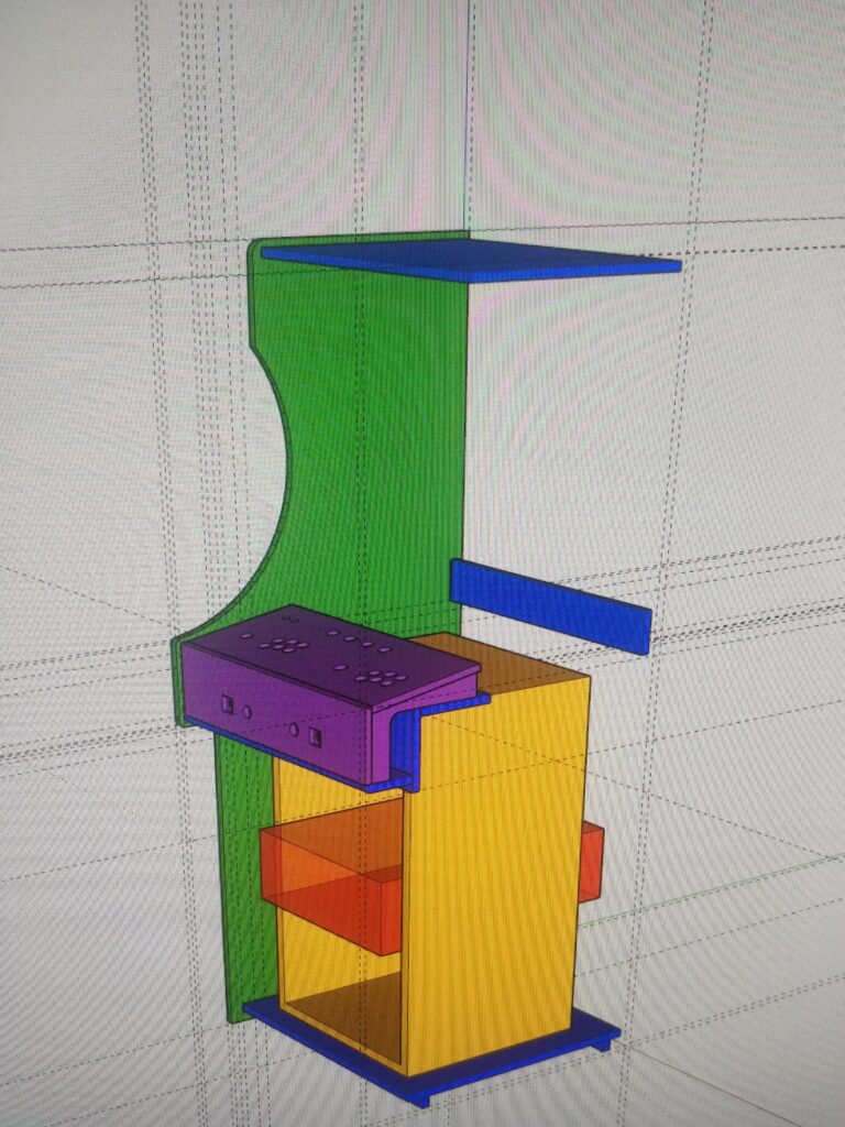 Primer diseño del mueble de la recreativa